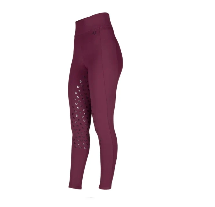 Shires Aubrion Eltar Riding Tights Black Cherry (Young Rider) - Image 3