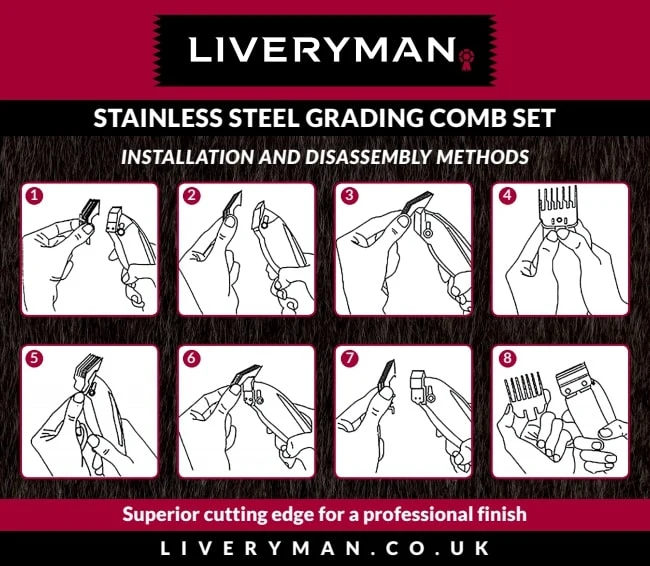 Liveryman A5 Steel Comb Grading Set